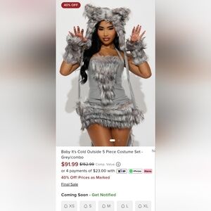 Baby It's Cold Outside 5 Piece Costume Set - Gray